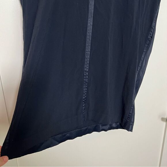 Vince Shift Dress Womens Small Navy Blue Sleeveless V-Neck Viscose Blend Pockets - Picture 3 of 13